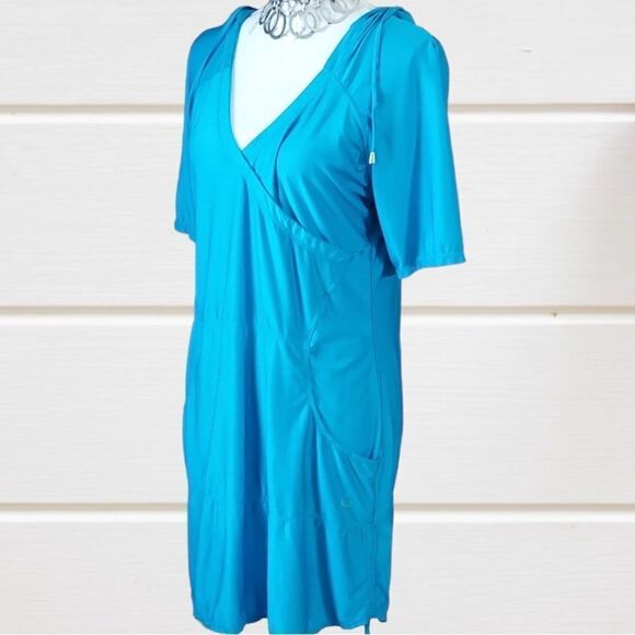 Turquoise Athletic Hooded Dress Size M - Picture 5 of 9